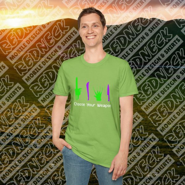 Choose Your Weapon: A Horror Fan's Nightmare Halloween Tee (Purple/Green) - Image 19
